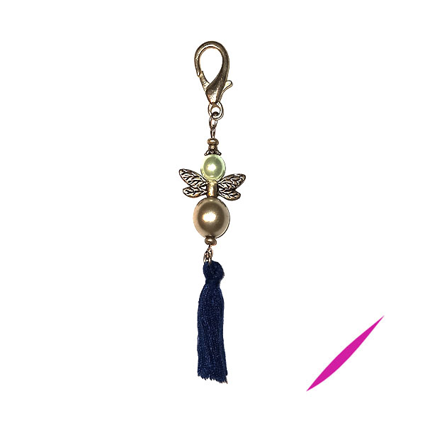 Bag Clip / Keyring: Large: Blue misty Angel