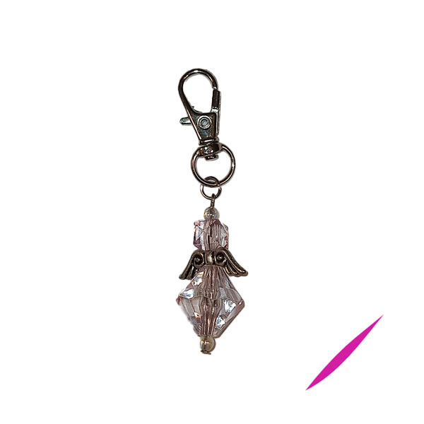 Bag Clip / Keyring: Large: Pink Angel