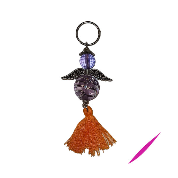 Bag Clip / Keyring: Large: Orange Swish