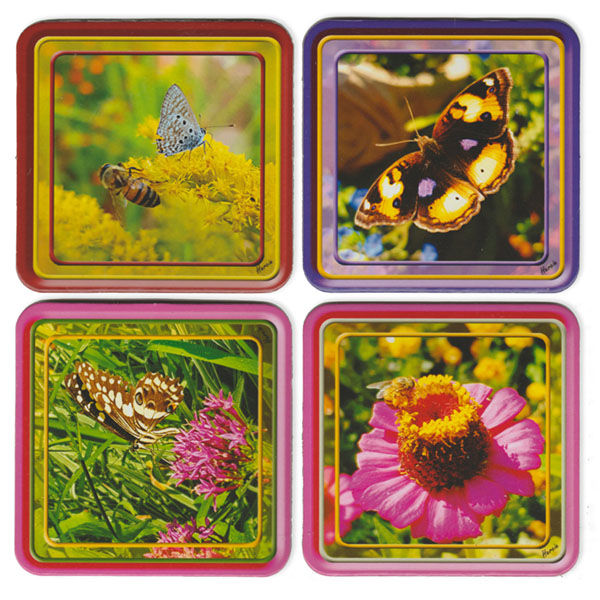 Multipack: Butterflies and bees (4 Coasters)