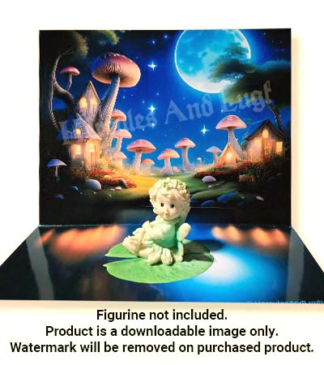 HDR0503 Printable Background - Moon Mushrooms