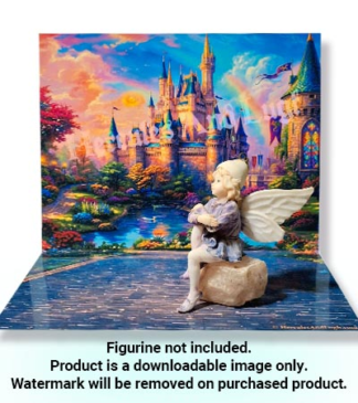 HDR0509 Printable Background - Rainbow castle