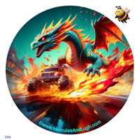 Vehicle License disk sticker Dragon